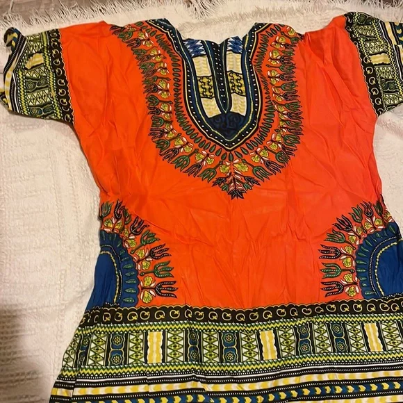 Orange dashiki with pocket - Picture 3 of 3